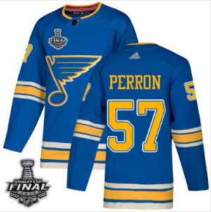 Blues #57 David Perron Blau Alternate 2019 Stanley Cup Final Stitched